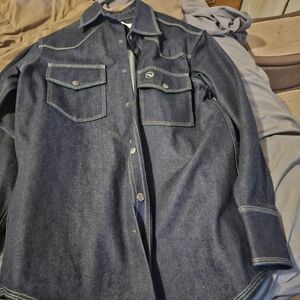 Western Welder Fire Resistant Blue Snap Up Shirt Size Xl